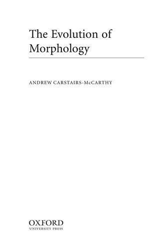 Evolution of Morphology (English, Andrew Carstairs-McCarthy)