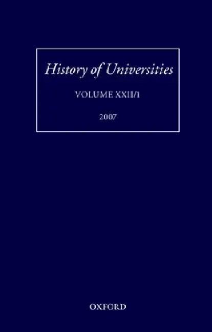 History of Universities, Volume XXII/1 (English, Mordechai Feingold)