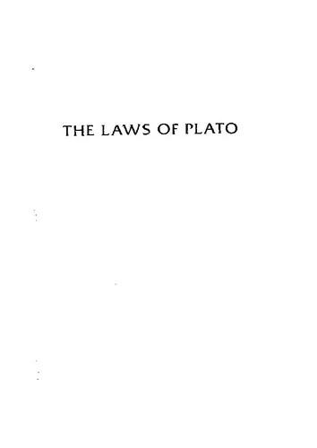 The Laws of Plato (English, Plato | Thomas L. Pangle)