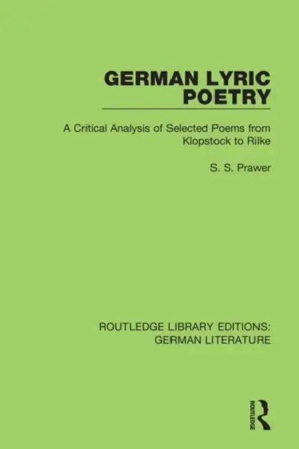 German Lyric Poetry (English, Prawer Siegbert)