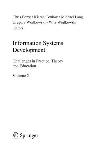 Information Systems Development, Volume 2 (English, Chris Barry | Kieran Conboy | Michael Lang)