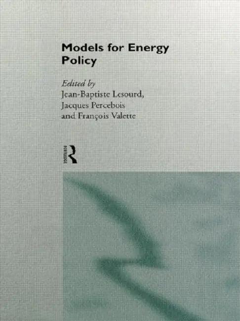 Models for Energy Policy (English, Lesourd Jean-Baptiste)