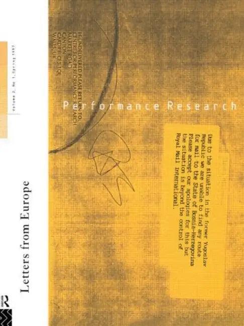 Performance Research (English, Ric Allsopp | Gough Richard | MacDonald Claire)