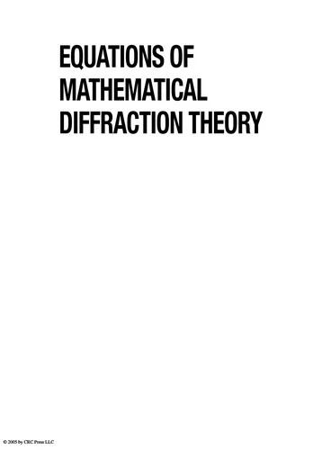 Equations of Mathematical Diffraction Theory (English, Mezhlum A. Sumbatyan | Antonio Scalia)