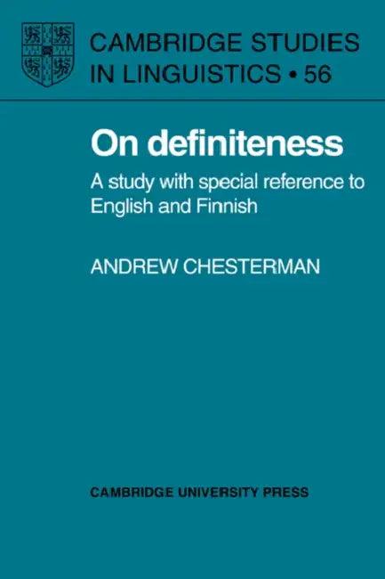 On Definiteness (English, Andrew Chesterman | Chesterman Andrew | S. R. Anderson)