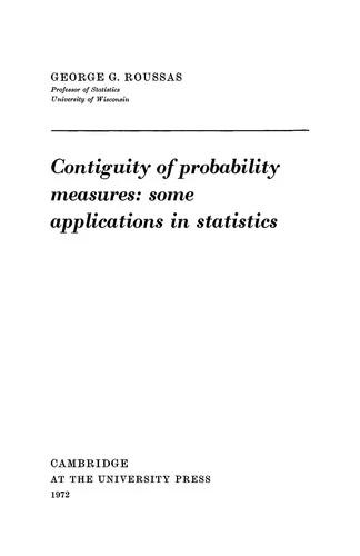 Contiguity of Probability Measures (English, George G. Roussas)