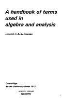 A Handbook of Terms Used in Algebra and Analysis (English, A. G. Howson | A. G. Howson)