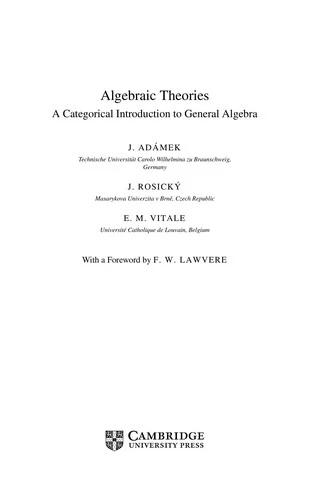 Algebraic Theories (English, J. Adamek | J. Rosicky | E. M. Vitale)