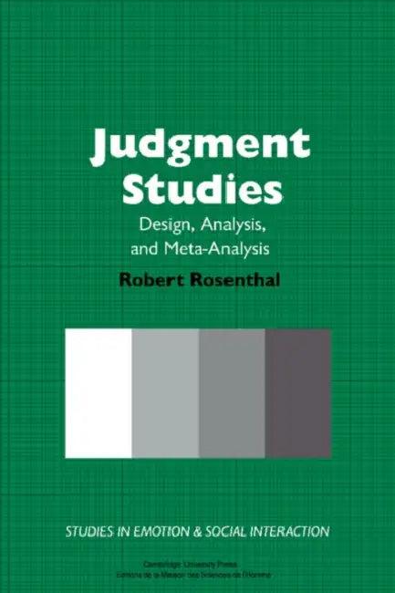 Judgment Studies (English, Robert Rosenthal | Rosenthal Robert | Keith Oatley)