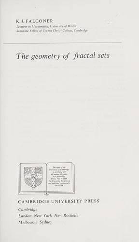 The Geometry of Fractal Sets (English, Kenneth Falconer | K. J. Falconer | Falconer K. J.)