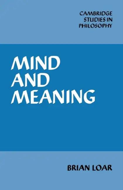 Mind and Meaning (English, B. F. Loar | Brian Loar | Ernest Sosa)