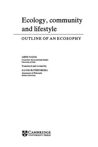 Ecology, Community and Lifestyle (English, Arne Naess | David Rothenberg | Arne Nss)