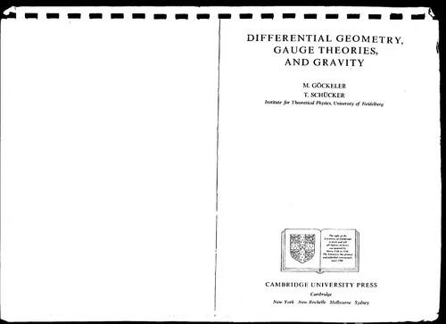 Differential Geometry, Gauge Theories and Gravity (English, M. Gockeler | T. Schucker)