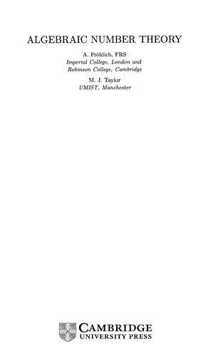 Algebraic Number Theory (English, A. Frohlich | M. J. Taylor)