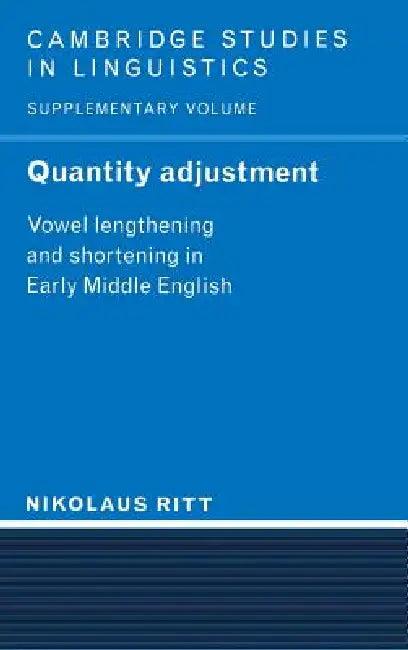 Quantity Adjustment (English, Nikolaus Ritt)