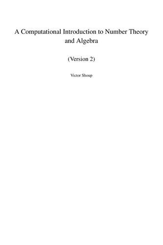 A Computational Introduction to Number Theory and Algebra (English, Victor Shoup)