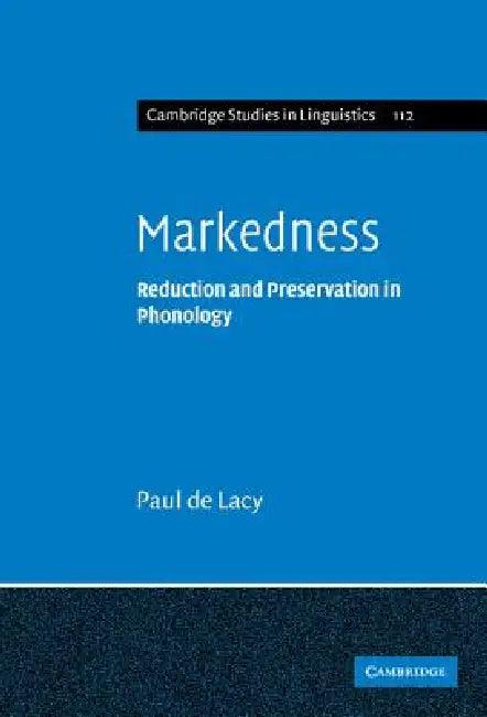 Markedness (English, Paul de Lacy)