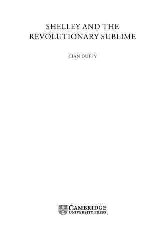 Shelley and the Revolutionary Sublime (English, Cian Duffy)