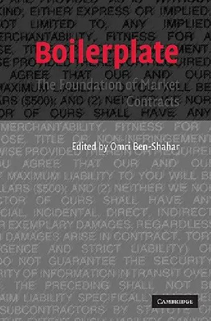 Boilerplate (English, Omri Ben-Shahar)