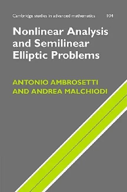 Nonlinear Analysis and Semilinear Elliptic Problems (English, Antonio Ambrosetti)