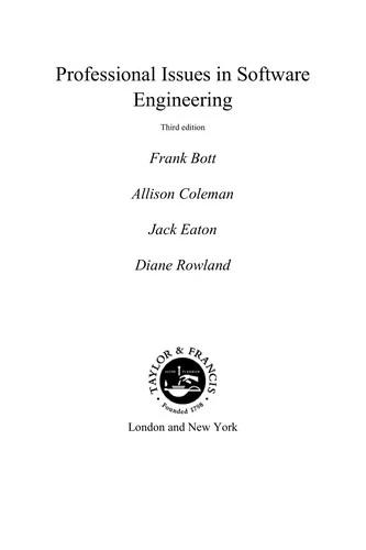 Professional Issues in Software Engineering (English, Frank Bott)