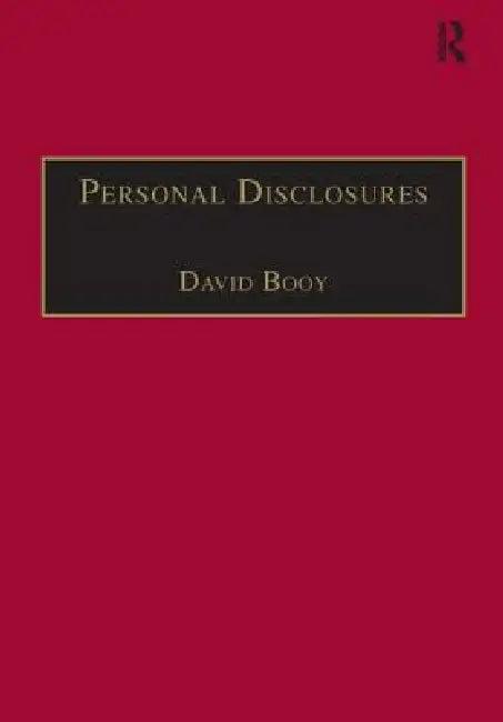 Personal Disclosures (English, David Booy)