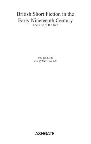 British Short Fiction in the Early Nineteenth Century (English, Tim Killick)