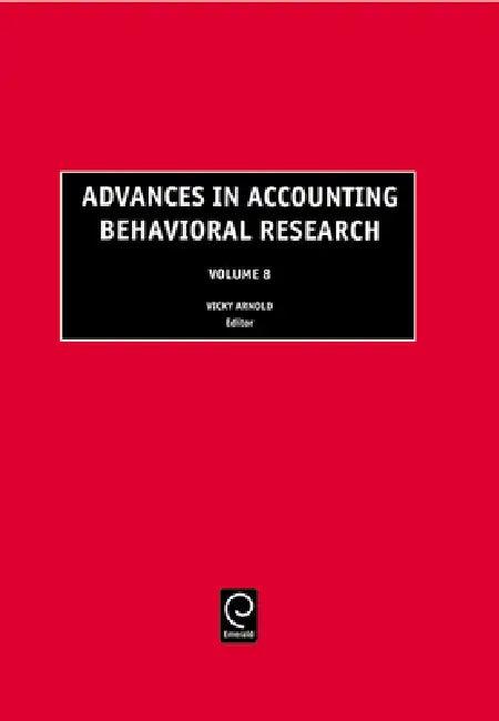 Advances in Accounting Behavioral Research (English, Vicky Arnold)