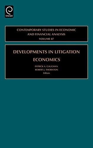 Developments in Litigation Economics (English, Patrick A. Gaughan | Robert J. Thornton)