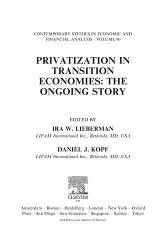 Privatization in Transition Economies (English, Ira W. Lieberman | Daniel J. Kopf)