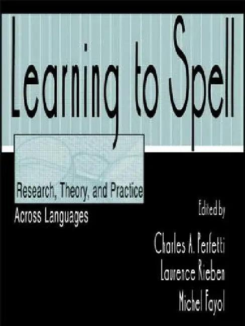 Learning to Spell (English, Charles A. Perfetti | Laurence Rieben | Michel Fayol)