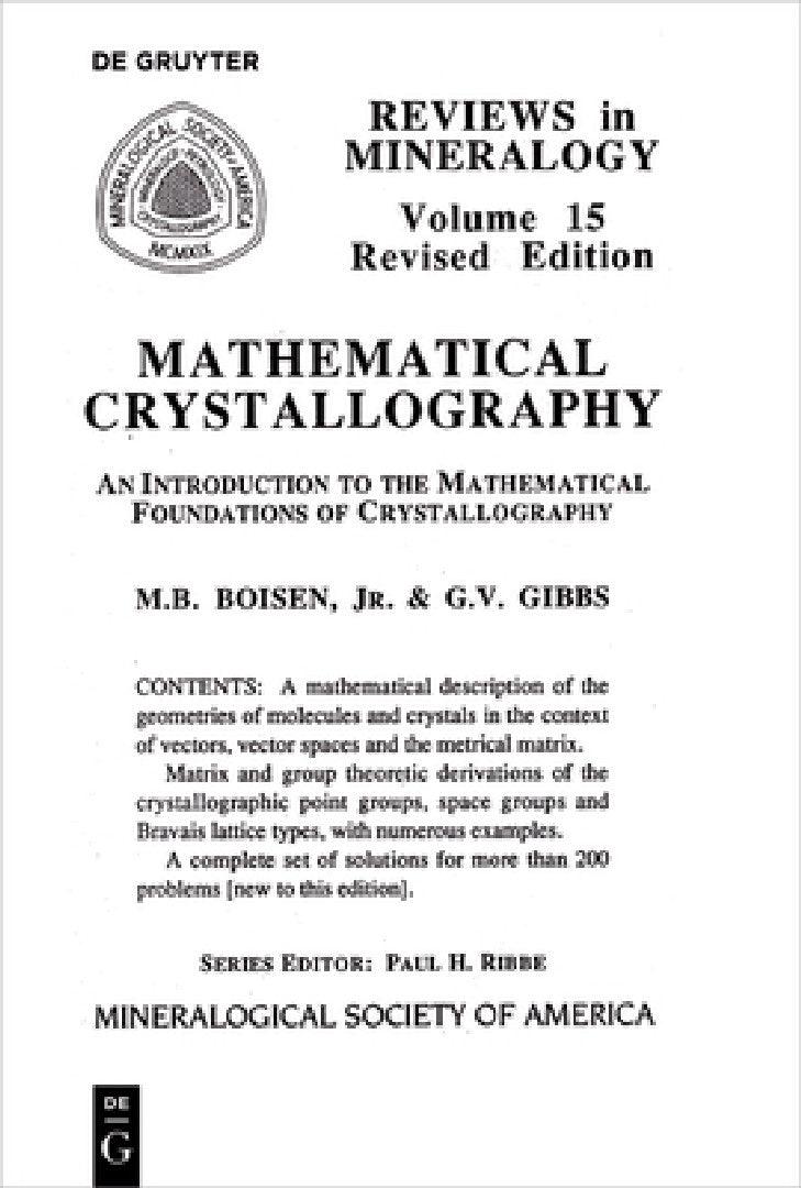 Mathematical Crystallography (English, Monte B. Boisen | Gerald V. Gibbs)