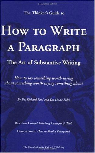 How to Write a Paragraph (English, Richard Paul | Linda Elder)