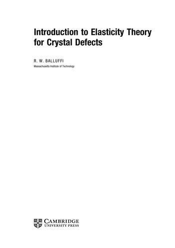 Introduction to Elasticity Theory for Crystal Defects (English, R. W. Balluffi)