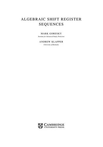 Algebraic Shift Register Sequences (English, Mark Goresky | Andrew Klapper)