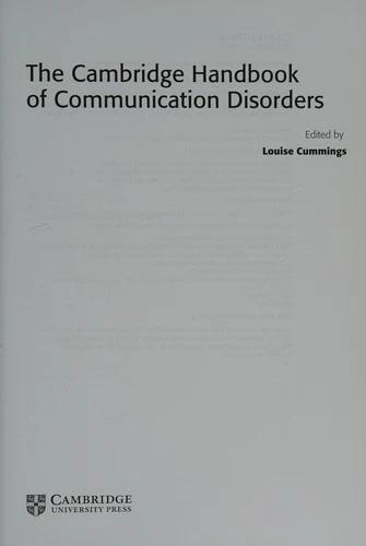 The Cambridge Handbook of Communication Disorders (English, Louise Cummings)