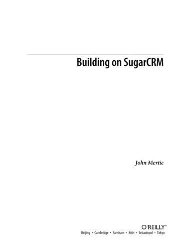 Building on SugarCRM (English, John Mertic)