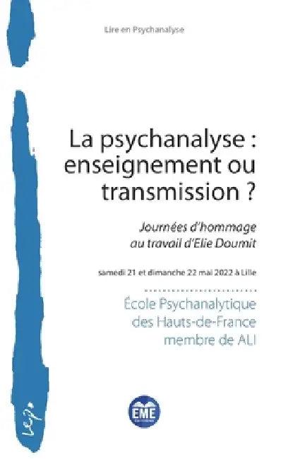 La psychanalyse (English, Ecole Psychanalytique Des Hauts-De-Fr)