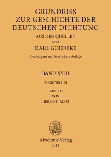 Register I-III (English, Karl Goedeke | Herbert Jacob)