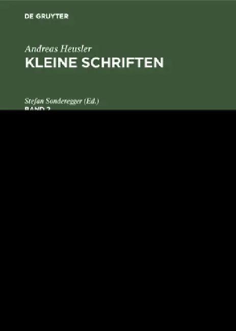 Kleinere Schriften zur Literatur- und Geistesgeschichte Kleine Schriften (English, Stefan Sonderegger)