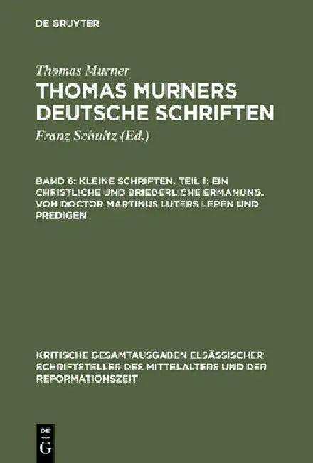 Kleine Schriften. Teil 1 (English, Thomas Murner | Wolfgang Pfeiffer-Belli)