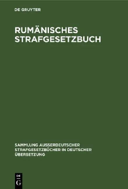 Rumänisches Strafgesetzbuch (English, Paula Tiefenthaler | Alois Provasi)