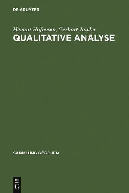 Qualitative Analyse (English, Helmut Hofmann | Gerhart Jander)