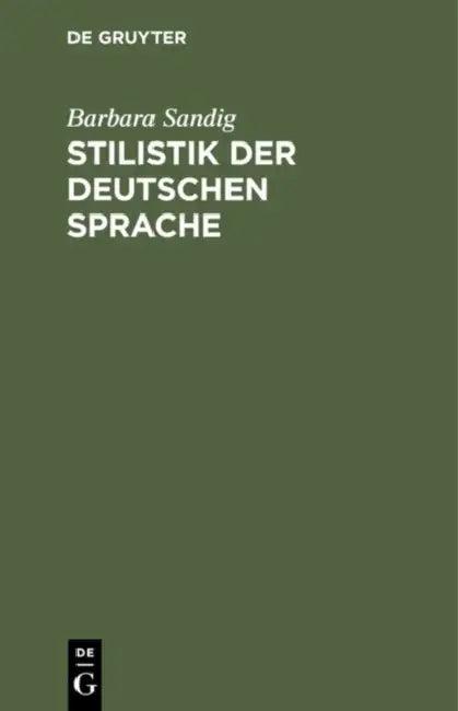 Stilistik der deutschen Sprache (English, Barbara Sandig)