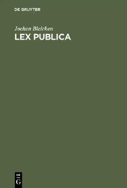 Lex publica (English, Jochen Bleicken)