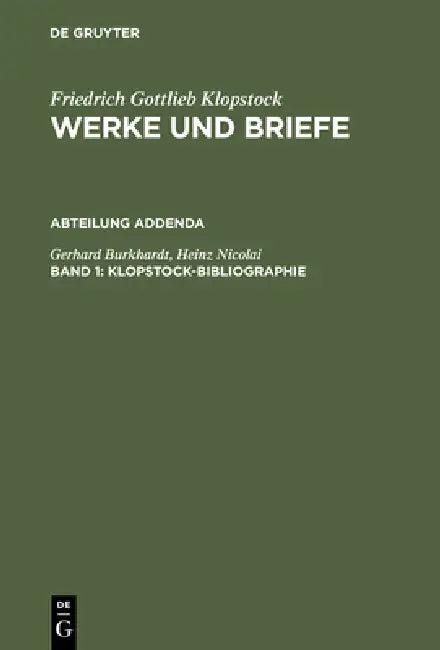 Klopstock, Friedrich Gottlieb (English, Gerhard Burkhardt | Heinz Nicolai | Helmut Riege)