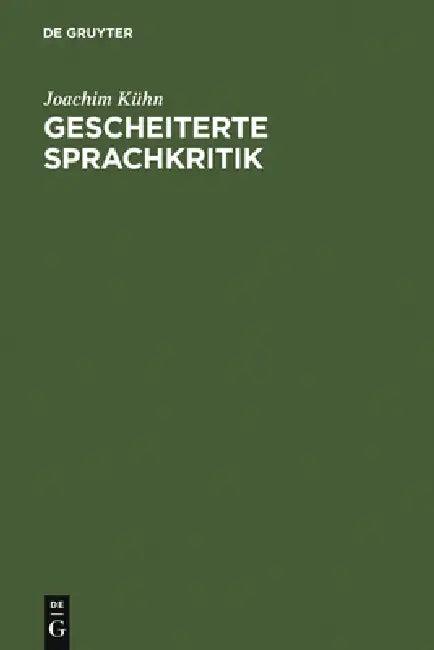 Gescheiterte Sprachkritik (English, Joachim Kühn)