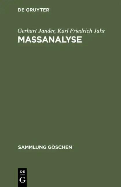 Maßanalyse (English, Gerhart Jander | Karl Friedrich Jahr | Heinz Knoll)