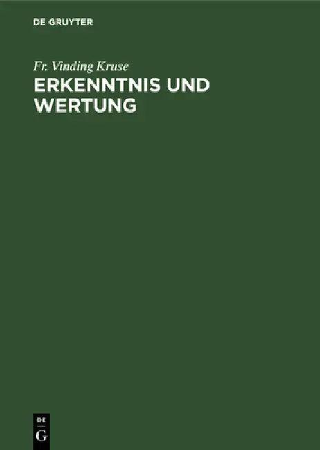 Erkenntnis und Wertung (English, Fr Vinding Kruse)