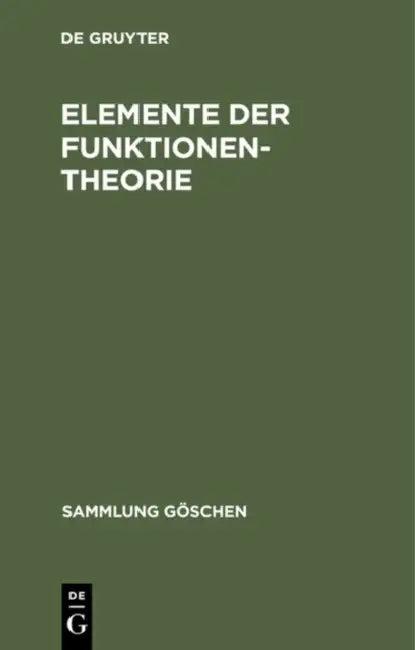 Elemente der Funktionentheorie (English, No Contributor)